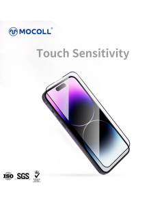 Mocoll - 2.5D Tempered Glass full cover for iPhone 14 Pro Max / 15 Plus / 16 Plus - Black
