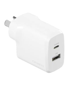 Cygnett - PowerPlus 32W USB-C Wall Charger with Dual Ports UK - White