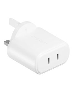 Cygnett - PowerPlus 35W Dual USB-C Wall Charger UK/SG - White
