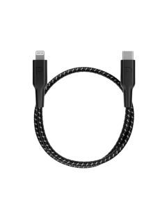 PCAB006BK - Powerology MFI Braided Type-C to Lightning Cable 30CM - Black